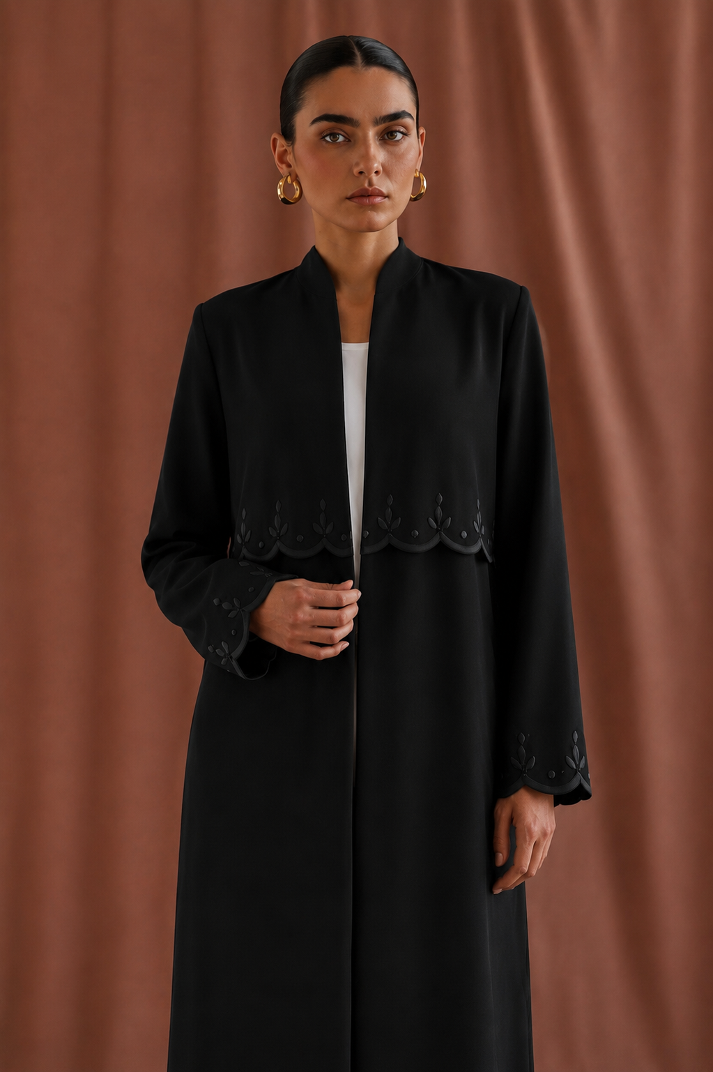 Black abaya with a simple black design