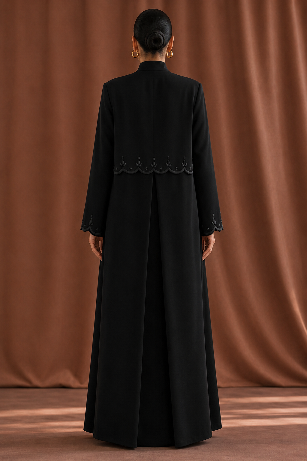 Black abaya with a simple black design